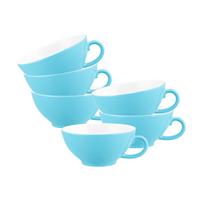 TEETASSEN Liberty Pure Colors Lagoon Blue 140 ml 6er Set - Blau, Keramik (0.14L) - Seltmann Weiden
