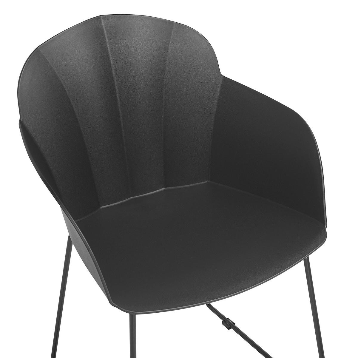 ESSZIMMERSTUHL 2er-Set Kunststoff Schwarz Sylva - Schwarz, Kunststoff/Metall (58/85/54cm) - Beliani