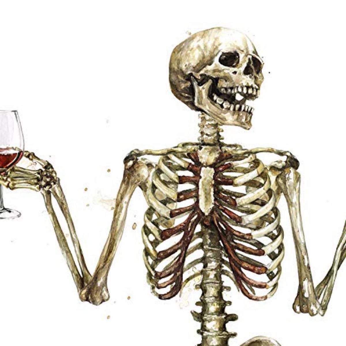 POSTER Skeletonweinskull Art A3 Rahmenlos - Klar, Papier (29.7/1cm) - Nacnic