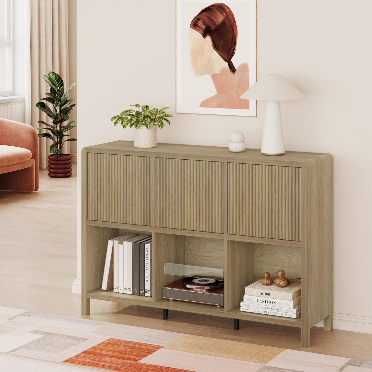 SIDEBOARD Lukkodso - Wildeiche, Holzwerkstoff (110/76.5/30cm) - [en.casa]