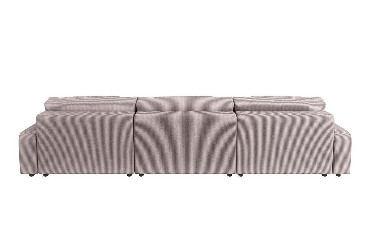 WOHNLANDSCHAFT Emma Puderrosa Cord - Pink/Schwarz, Holz/Kunststoff (332/78/170cm) - S-Style Möbel