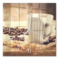 WANDUHR aus Glas 30x30 cm - Kaffee - Braun, Glas (30/30/0.4cm) - TULUP