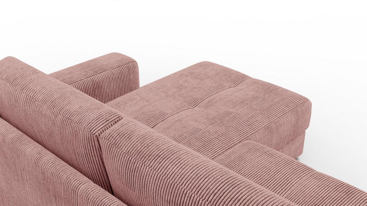 ECKSOFA OLI 4-Sitzer rechts, altrosa - Altrosa, Holz/Textil (295/172cm) - Wozimo