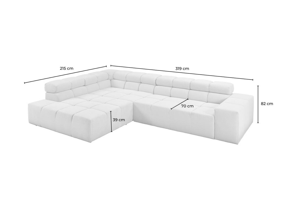 ECKSOFA NEVADA Grün Cord - Schwarz/Grün, Kunststoff/Textil (319/215cm) - KAWOLA