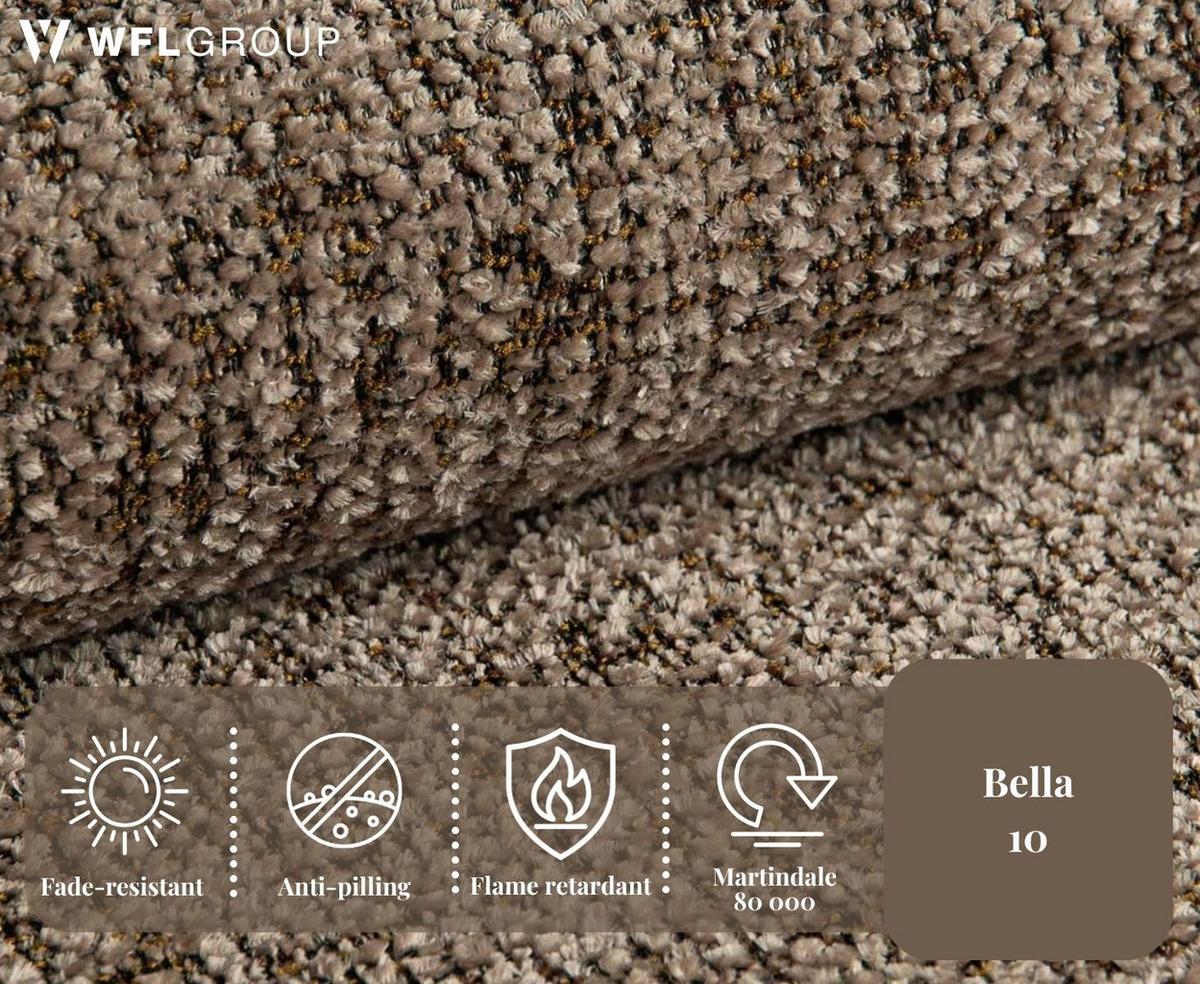 ECKSOFA Fabio mit Bettkasten, Strukturiert Dunkelbeige 255/165/91 cm - Beige/Schwarz, Textil (255/165cm) - WFL GROUP
