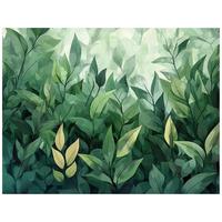 FOTOTAPETE Blätter Nature Wohnzimmer Vliestapete 300x210 - Grün, Papier (300/210cm) - Wallarena