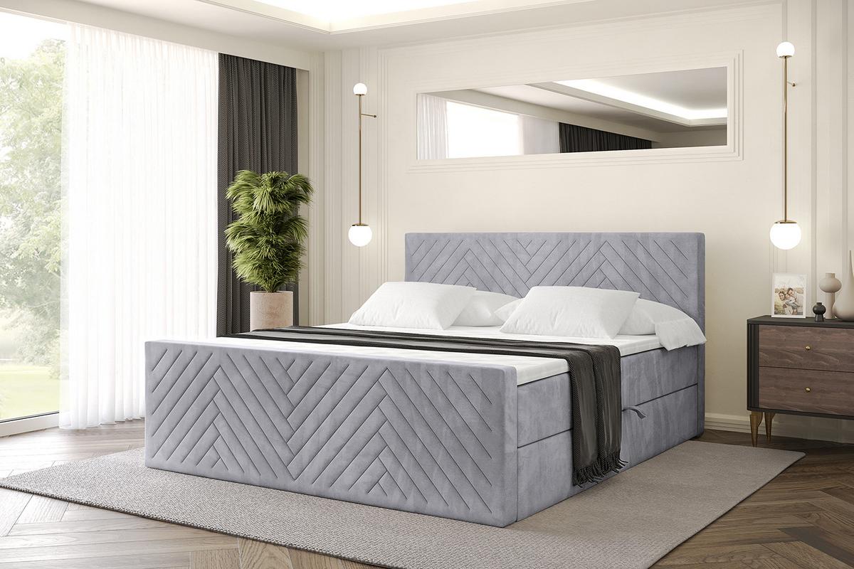 BOXBETT mit Matratze und Lattenrost - VEXA-Z - 120x200 - Grau Monolith - Grau, Holzwerkstoff (120/200cm) - ALTDECOR