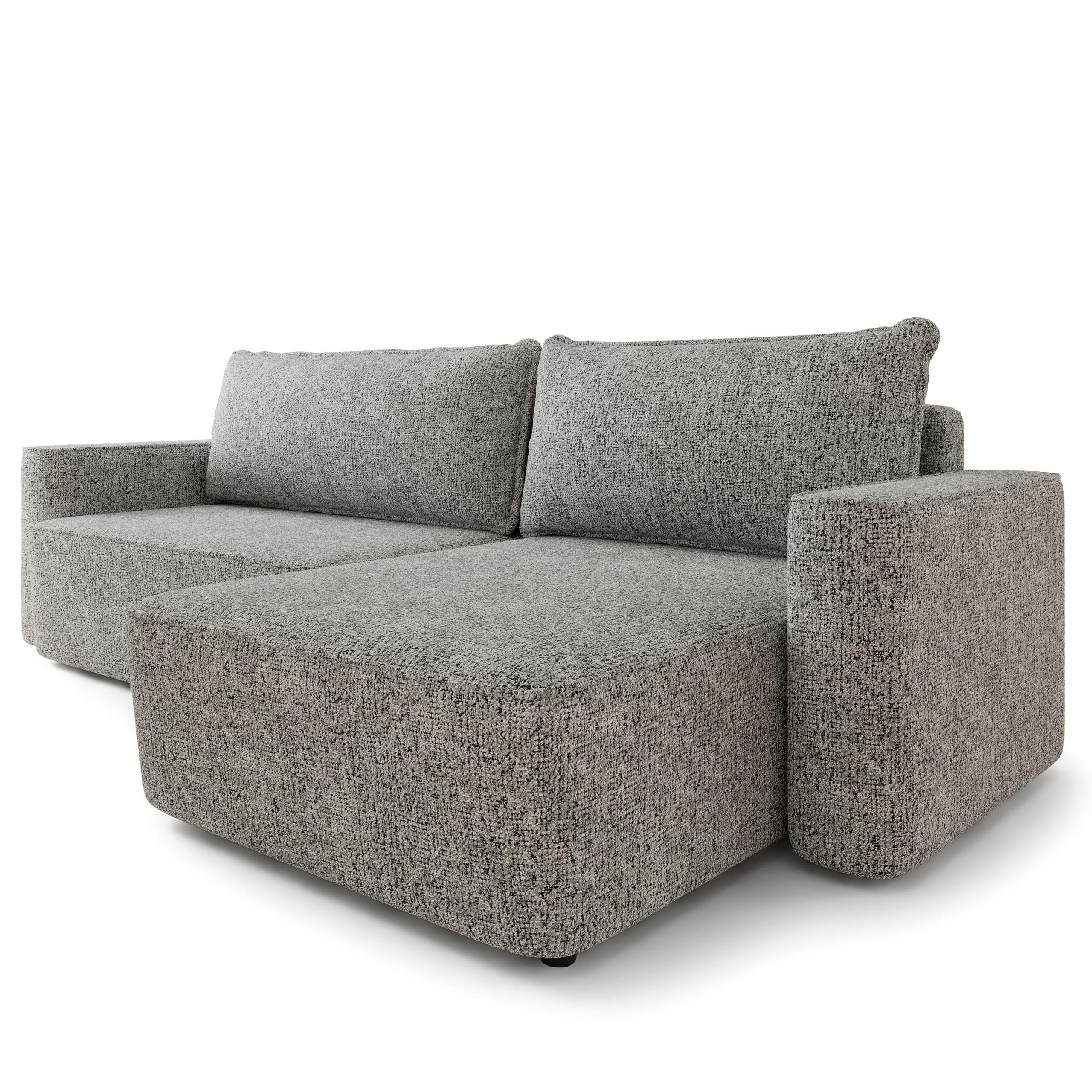 ECKSOFA BELARO BL Hellgrau Chenille mit Schlaffunktion - Hellgrau, Holz/Textil (280/162cm) - MASSENO