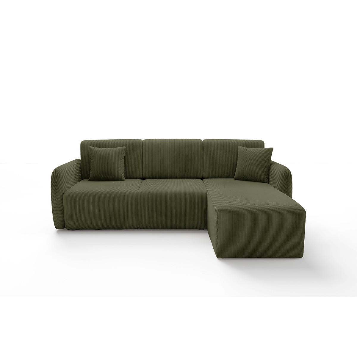 ECKSOFA Dora 3 Sitzplätze Grün - Grün, Holz (245/185cm) - Petits-meubles
