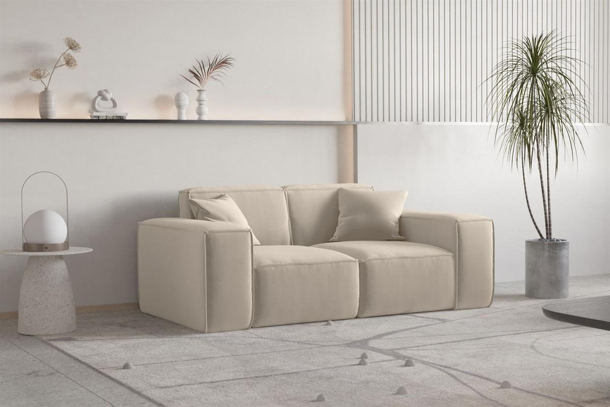 SOFA Sezlong Celes Premium 2er-set - Beige, Holzwerkstoff/Textil (110/95/194cm) - Fun Möbel