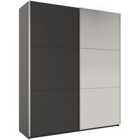 SCHWEBETÜRENSCHRANK Rossa mit 2 Türen und Spiegel, 200 cm, Graphit - Graphitfarben, Holzwerkstoff (200/244/65cm) - Beautysofa