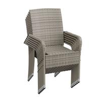GARTENSTÜHLE Yoro 6er-Set - Grau, Kunststoff (50/90/50cm) - Juskys