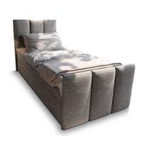 BOXBETT LAGO 80 80x200 cm mit Matratze und Topper - Hellgrau - Hellgrau, Holz (80/200cm) - MASSENO