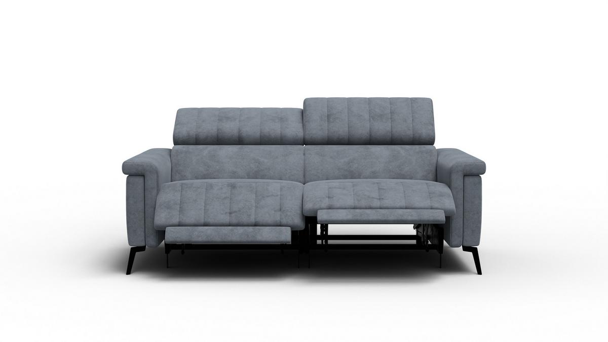 RELAXSOFA NORDEL 3-Sitzer, dunkelgrau - Dunkelgrau/Schwarz, Holz/Textil (194/80/105cm) - Wozimo