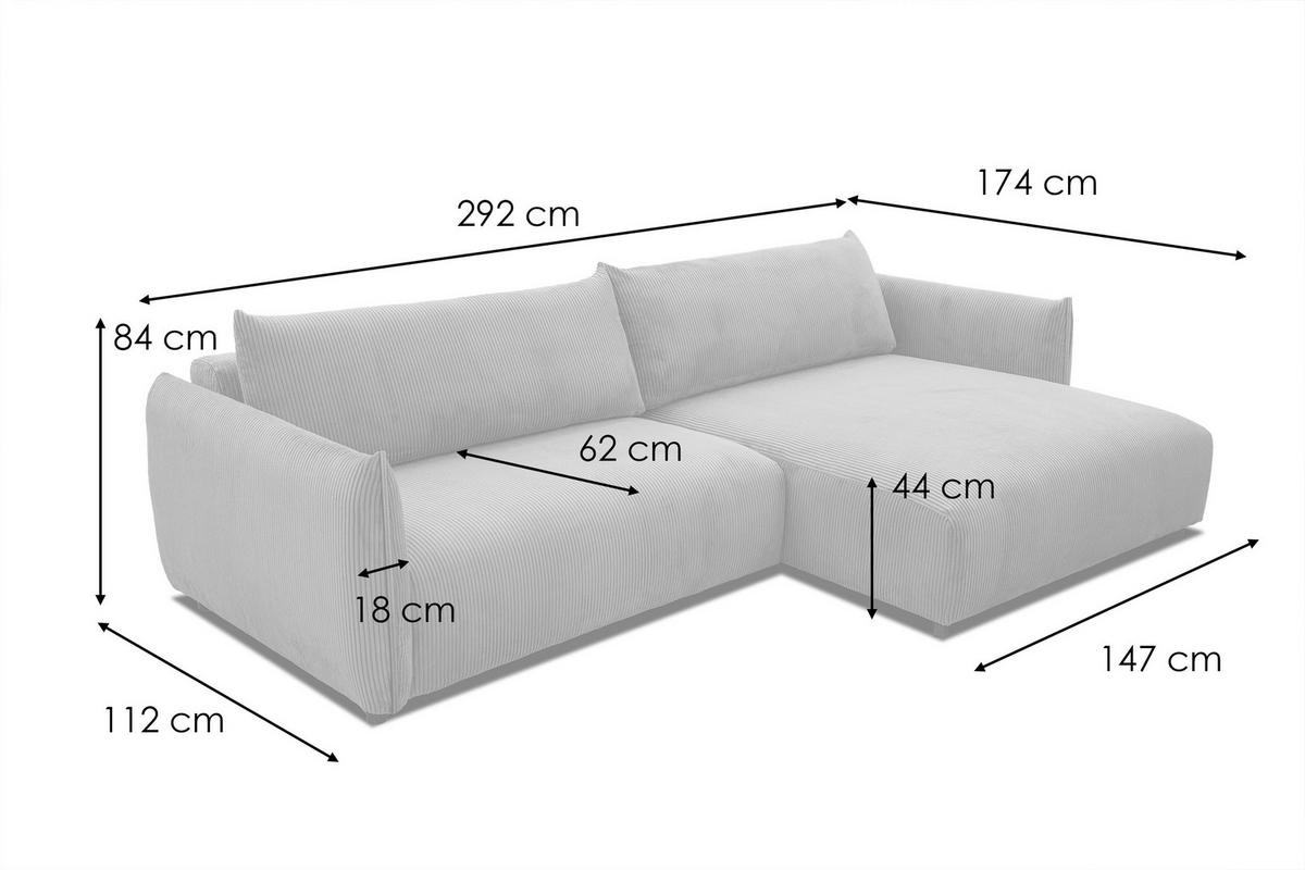 ECKSOFA TAUER 5-Sitzer, dunkelgrau - Dunkelgrau/Schwarz, Holzwerkstoff/Kunststoff (292/174cm) - Wozimo