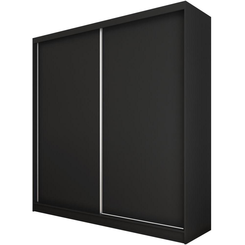 SCHWEBETÜRENSCHRANK Mario 200/216/61 schwarz - Schwarz, Holzwerkstoff (200/216/61cm) - Beautysofa