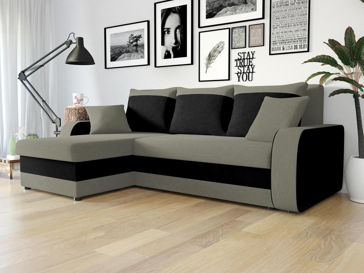 ECKSOFA Kris - Alufarben/Schwarz, Holz/Kunststoff (238/147cm) - MIRJAN24
