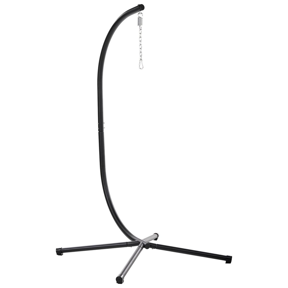 HÄNGESESSEL mit Gestell Metall Naturfarben Pallare - Beige/Schwarz, Textil (104/195/102cm) - Beliani