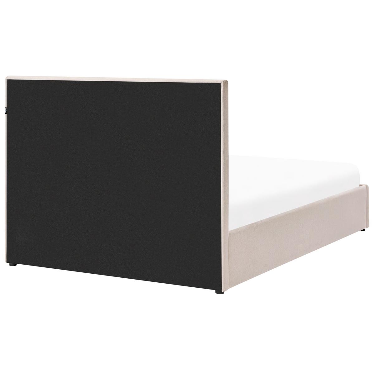 BETT mit Stauraum 140/200 cm Stoff Beige Quiberon - Beige, Textil (140/200cm) - Beliani