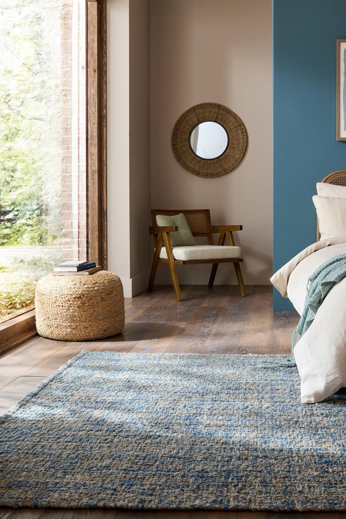 WOLLTEPPICH OTLEY, einfarbig, Blau, 200 x 290 cm - Blau, Textil (290/200cm) - KADIMA DESIGN