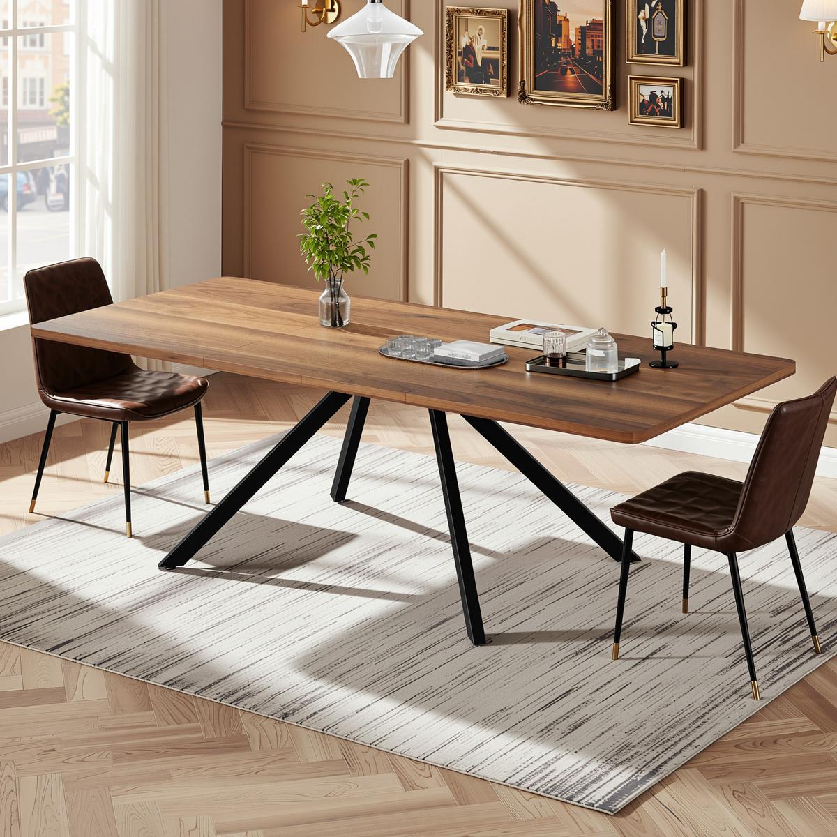 ESSTISCH AUSZIEHBARER 160-240 cm Walnuss & Metall – Moderner Esszimmertisch für 6-10 Personen mit Schwerlast-Auszug - Walnussfarben, Holzwerkstoff (90/240/74cm) - Urban Meuble