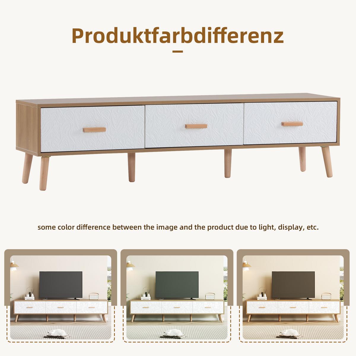 TV-MÖBEL Heller Holzoptik 150/35/39 cm - Grau, Holzwerkstoff (35/39/150cm) - Urban Meuble