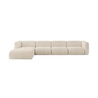 ECKSOFA Ottomane Links MIRA-L3 409x179x70 Beige Cord - Sandfarben/Beige, Holzwerkstoff/Kunststoff (409/179cm) - ALTDECOR