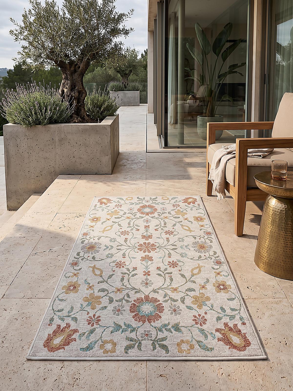TEPPICH Outdoor Vintage LIMMAT Polypropylen Creme 80 x 150 cm - Beige, Textil (80/150cm) - KADIMA DESIGN