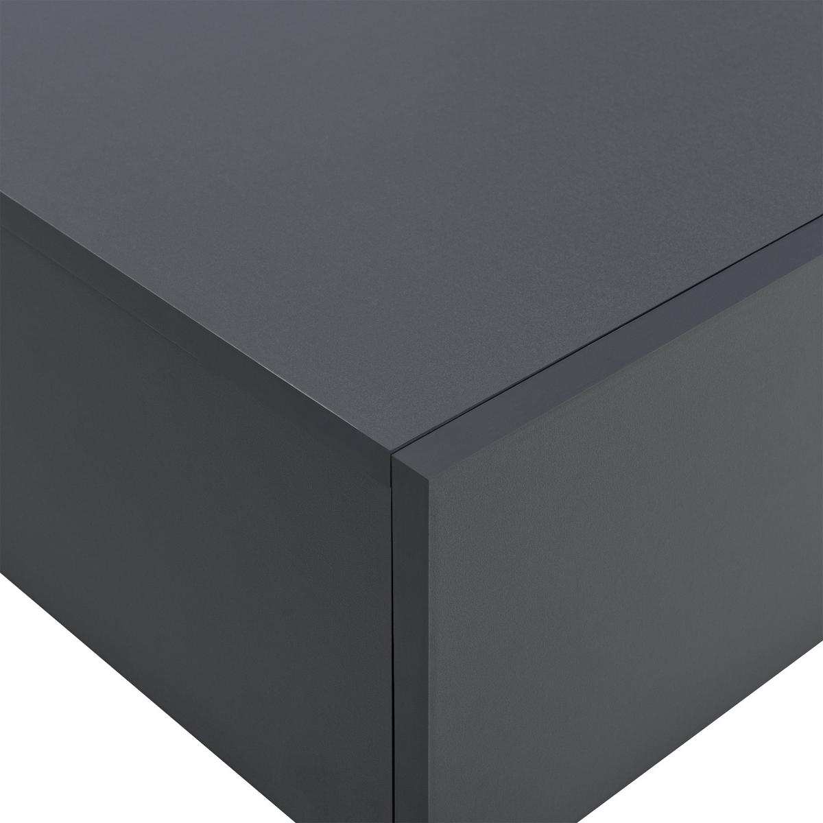 NACHTTISCH Oslo, 2er Set, hängend, mit Schublade - Dunkelgrau, Holzwerkstoff (46/15/30cm) - [en.casa]