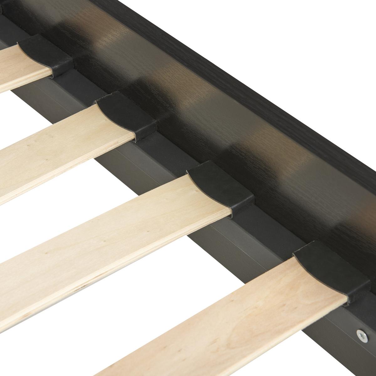 BETT 160/200cm Schwarz Monpazier - Schwarz, Naturmaterialien (160/200cm) - Beliani