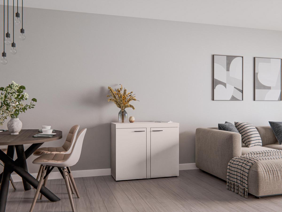 SIDEBOARD Spacoro 2D Beige 97,2/82/40,3 cm – Schmale Kommode Eleganz für Ihr Zuhause - Beige, Holzwerkstoff/Kunststoff (97/82/40cm) - AX Living