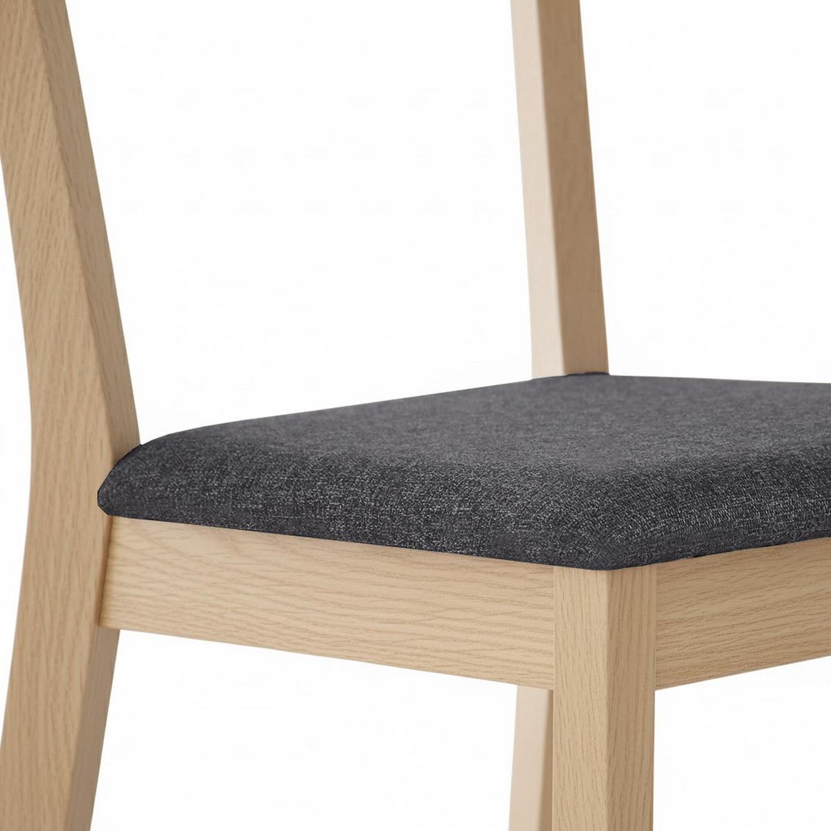 STUHL Moden mit Buchenholzbeinen, Polsterstuhl, Anthrazit - Anthrazit/Buchefarben, Holz (45/84/45cm) - Beautysofa