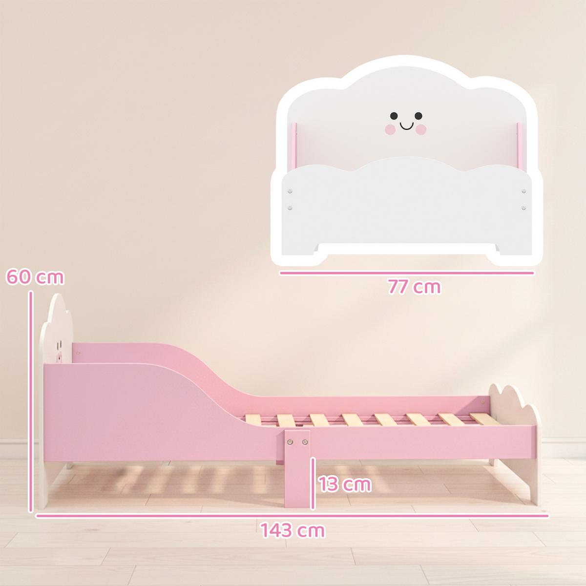 KINDERBETT MDF Rosa - Rosa, Holzwerkstoff (70/140cm) - AIYAPLAY
