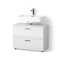 WASCHBECKENUNTERSCHRANK Ronco Weiß Hochglanz 80 x 58.6 cm - Weiß Hochglanz, Holzwerkstoff (80/58.6/41cm) - Livinity®