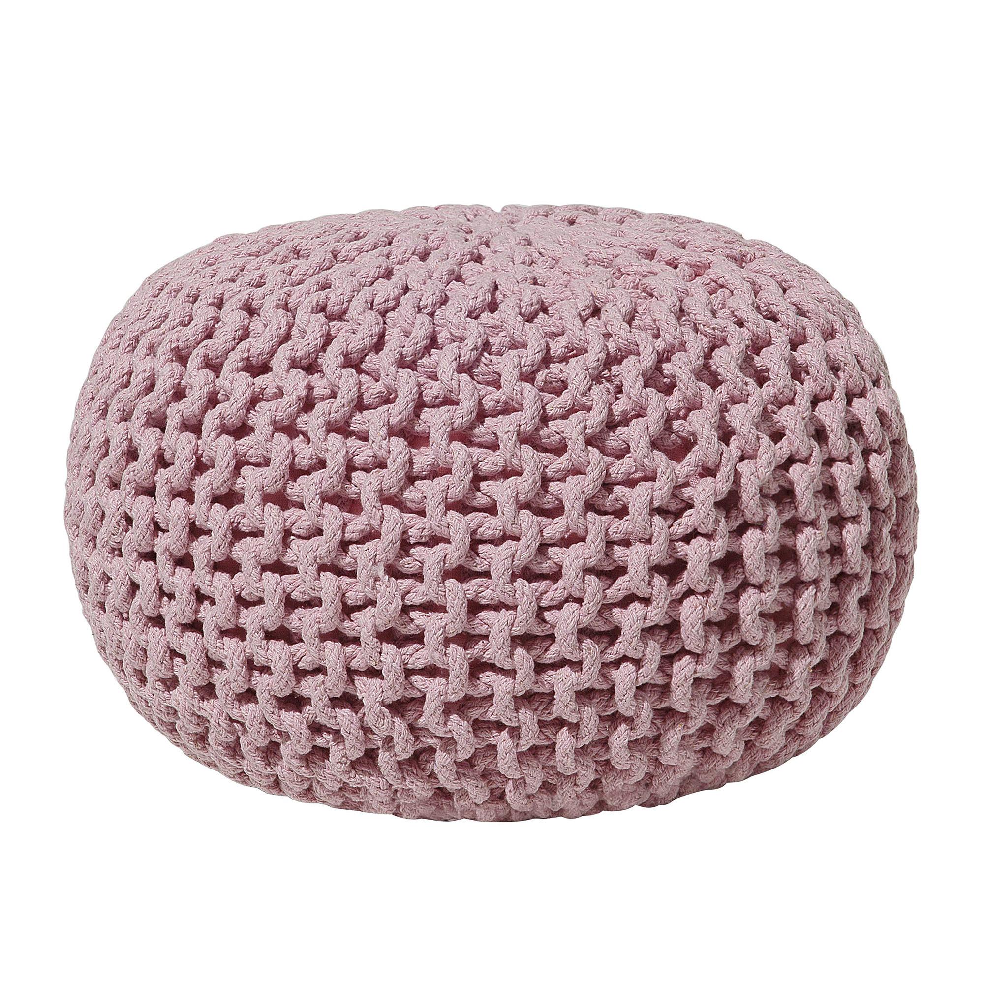 POUF Conrad 40/40/25 cm - Pink, Naturmaterialien/Textil (40/25/40cm) - Beliani
