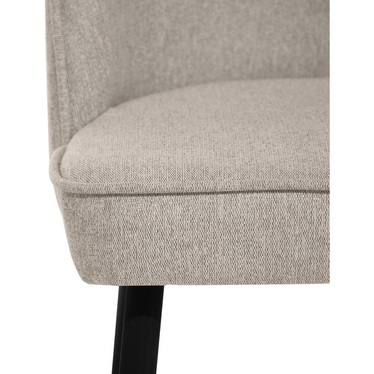 STUHL Luna, Polsterstuhl für das Esszimmer mit schwarzen Holzbeinen, Beige - Beige/Schwarz, Holz (51/87/46cm) - Beautysofa