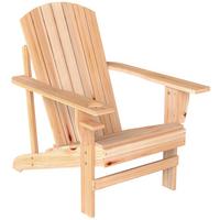 ADIRONDACK-GARTENSTUHL mit Becherhalter Gartenliege Balkonstuhl Massivholz Natur - Fichtefarben, Holz (95/93/72cm) - Outsunny