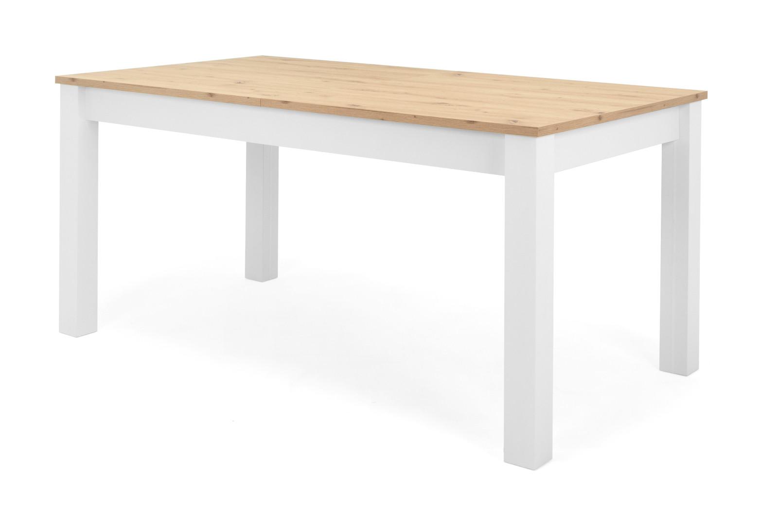 ESSTISCH weiß Landhaus und Eiche, ausziehbarer Küchentisch 160 - 215 cm - Weiß/Eiche Artisan, Holzwerkstoff (160/90/75cm) - Furn.Design