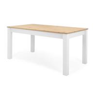 ESSTISCH weiß Landhaus und Eiche, ausziehbarer Küchentisch 160 - 215 cm - Weiß/Eiche Artisan, Holzwerkstoff (160/90/75cm) - Furn.Design