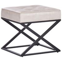 HOCKER Kunstleder Beige Murdo - Beige/Schwarz, Kunststoff (47/43/40cm) - Beliani