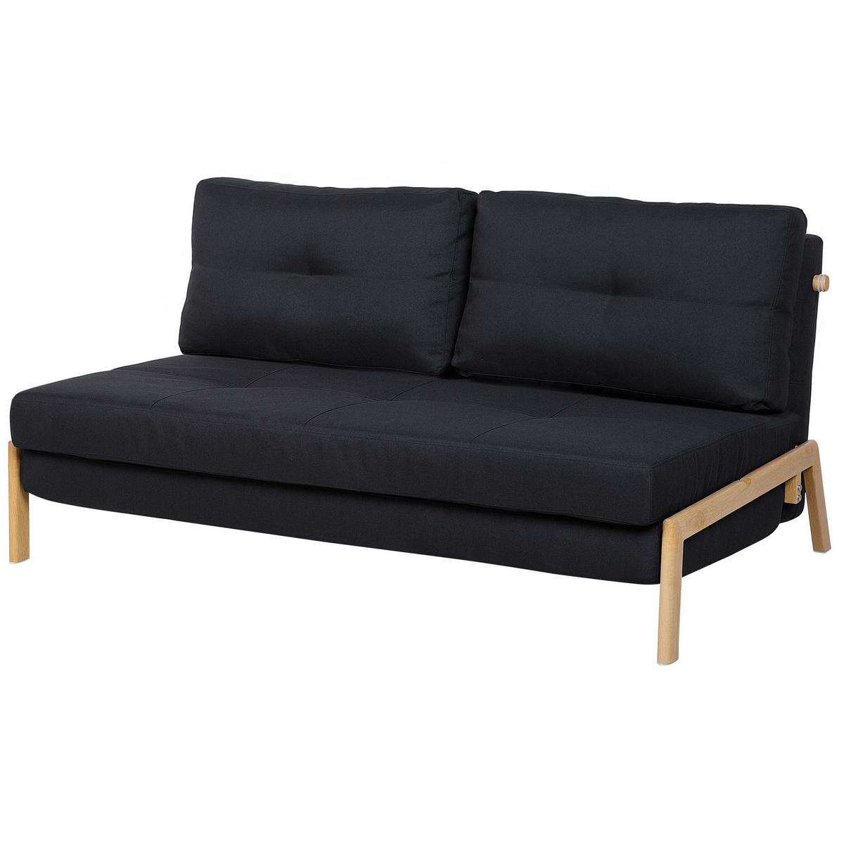 2-SITZER-SCHLAFSOFA Polsterbezug Schwarz Edland - Schwarz, Textil (152/76/92cm) - Beliani