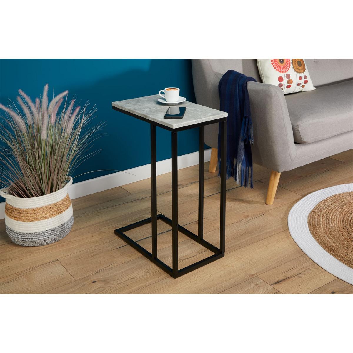BEISTELLTISCH DEBORA Betonoptik/schwarz - Schwarz/Grau, Holzwerkstoff (26/46/61cm) - IDIMEX
