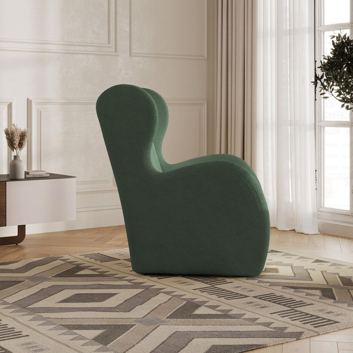SESSEL MASTI Polstersessel Loungesessel ergonomisch, Grün - Grün, Holzwerkstoff/Kunststoff (74/100/86cm) - MASSENO