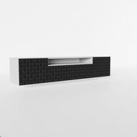 LOWBOARD ROVA 200/41/40 cm, Hängender TV-Schrank Weiß / Schwarz - Schwarz/Weiß, Holzwerkstoff (200/41/40cm) - MASSENO