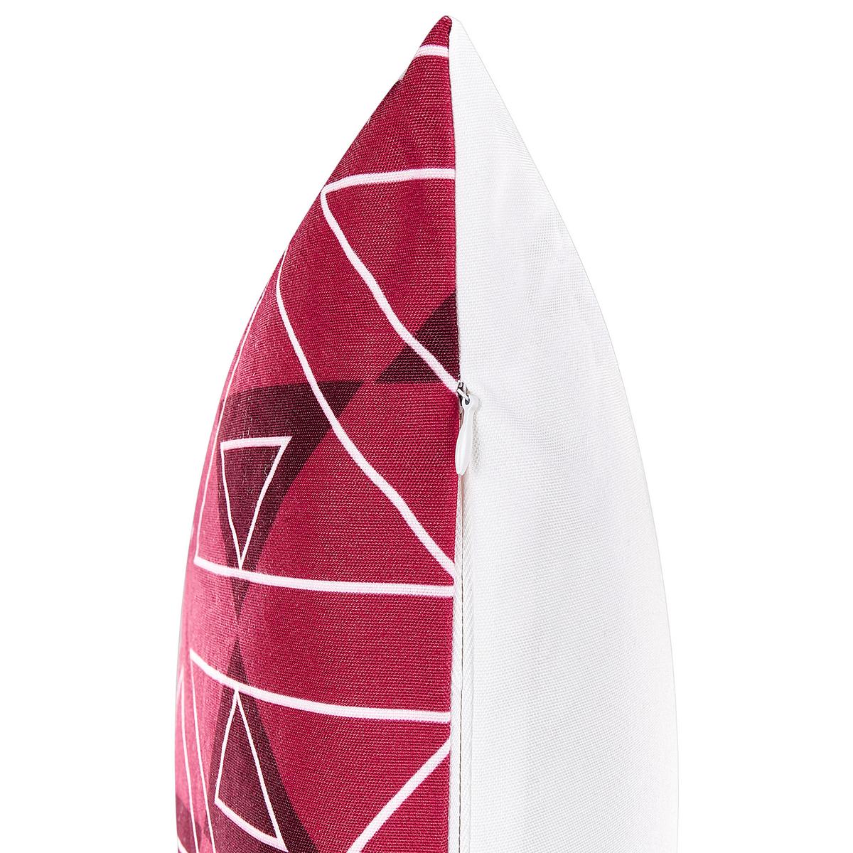 GARTENKISSEN 2er-Set geometrischem Muster rosa 40/60 cm Mezzano - Violett, Textil (40/60cm) - Beliani