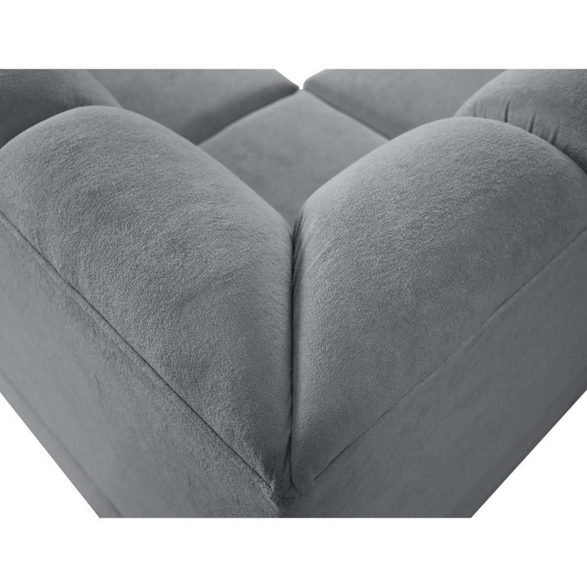 ECKSCHLAFSOFA Zoja rechts hellgrau - Hellgrau/Schwarz, Textil (261/193cm) - Beautysofa