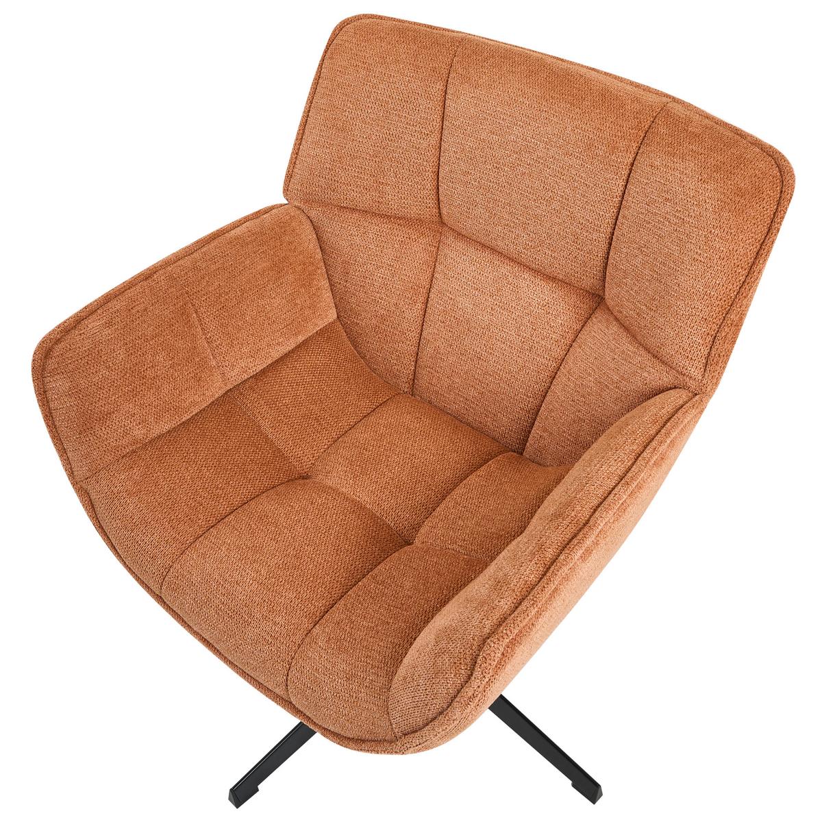 DREHSESSEL Stoff Orange Auma - Orange, Textil (71/85/78cm) - Beliani