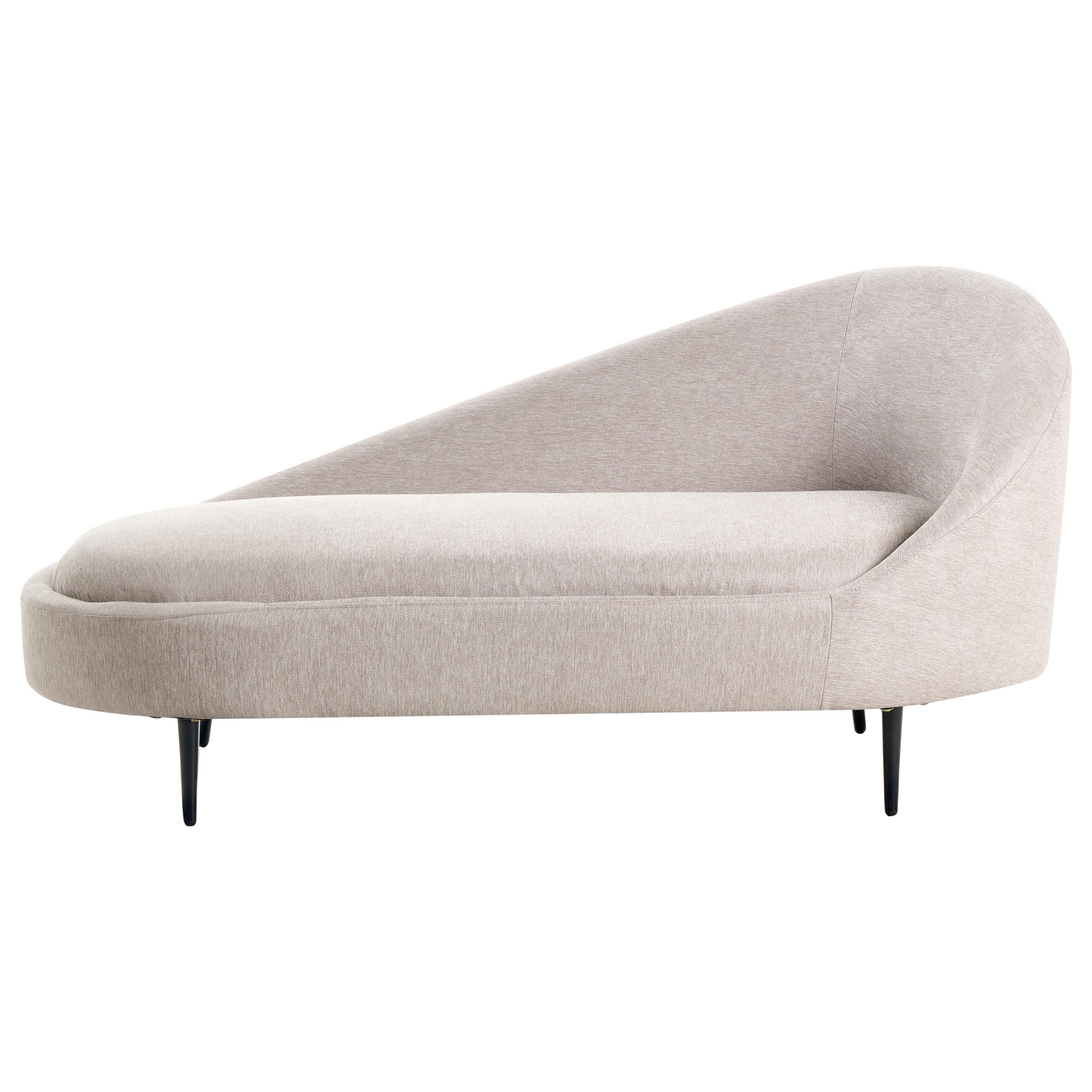 CHAISELONGUE-RECHTSSEITIGE Beige Valreas - Taupe/Schwarz, Textil (151/74/80cm) - Beliani