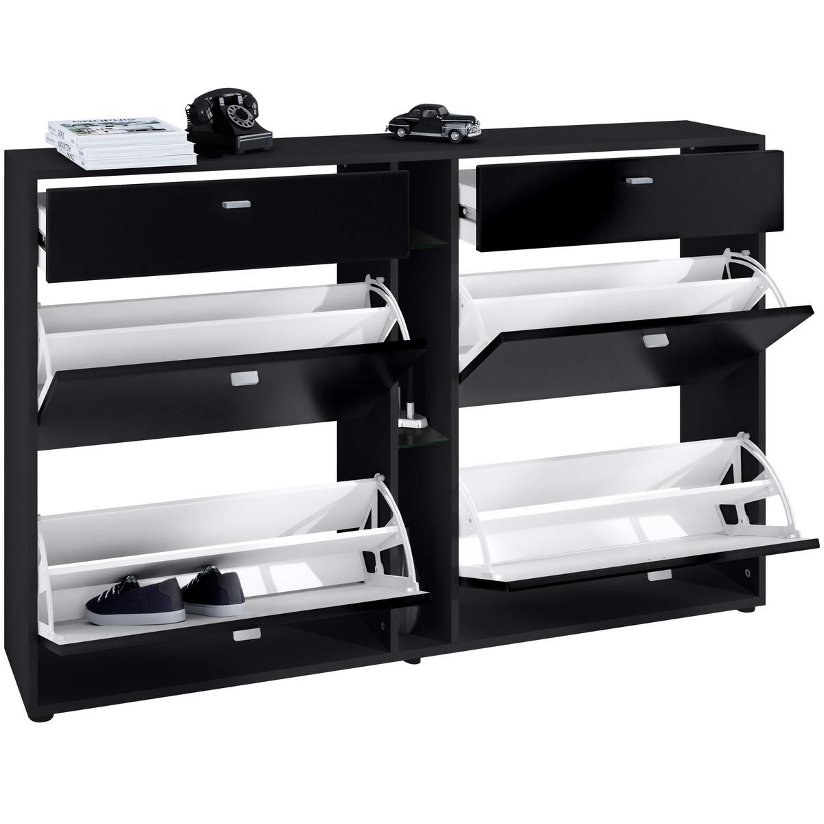 SCHUHSCHRANK Today Fronten in Braun meliert - Graubraun, Holzwerkstoff (155.5/95/28cm) - Vladon