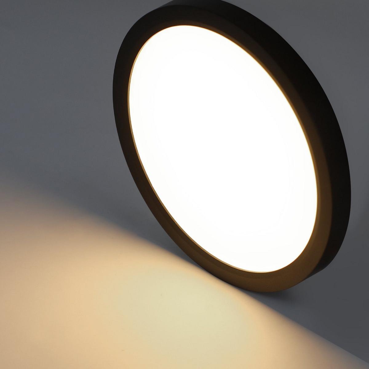 LED-DECKENLEUCHTE Julia 30/30/3 cm - Schwarz, Kunststoff (30/30/3cm) - Nettlife